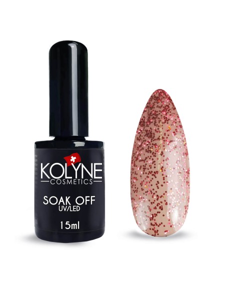 Vernis à ongles semi-permanent Rouge Pailleté 15ml KOLYNE