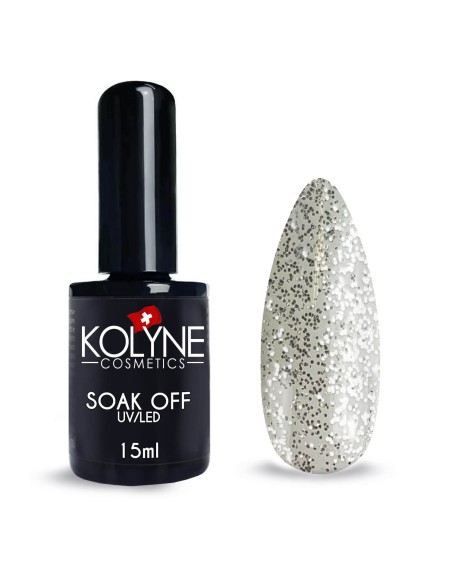 Vernis à ongles semi-permanent Argent Pailleté 15ml KOLYNE