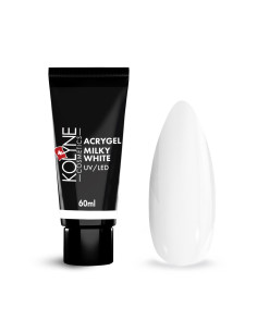 Acrigel Milky White 60ml: opak, uv led- Kolyne Cosmetics