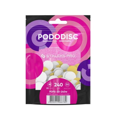 Weiße Einwegfeilen für Pedikürescheibe Soft PODODISC STALEKS PRO M (50 Stück)