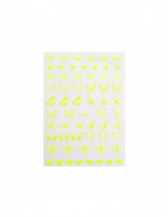 Stickers Adesivi Butterfly Yellow Fluo: decorazioni nail art unghie