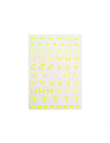 Stickers Autocollantes Butterfly Yellow Fluo